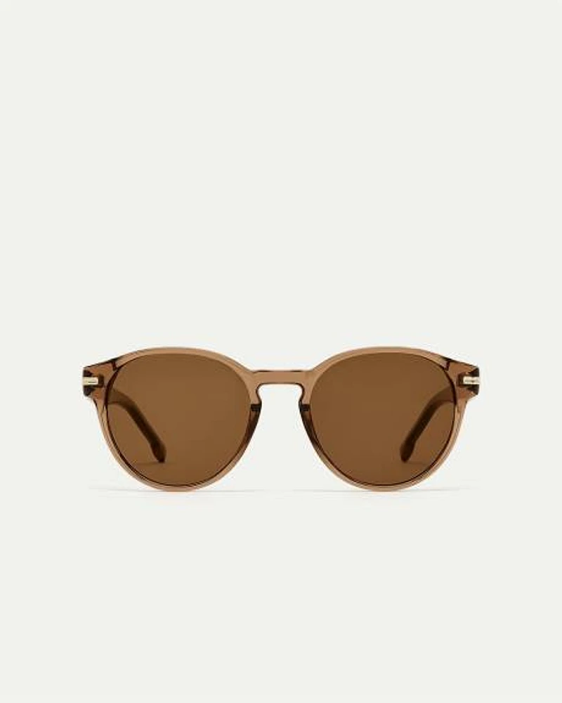 Lunettes de soleil noires à monture ronde