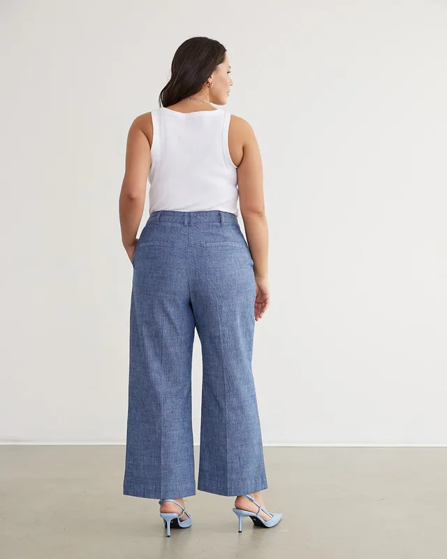 Reitmans Wide-Leg Ankle Chambray Pant | Scarborough Town Centre Mall