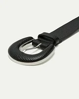 Belt with Faux-Leather Covered Buckle