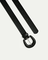 Belt with Faux-Leather Covered Buckle