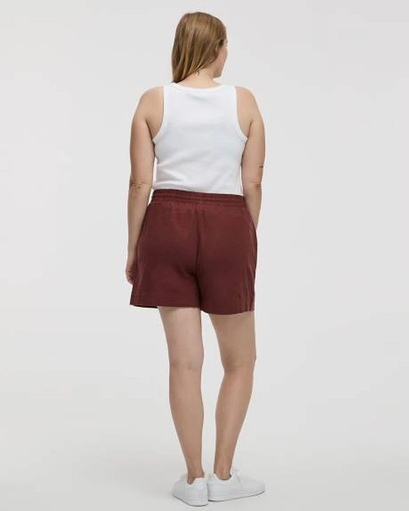 Linen Blend Shorts with Drawstring