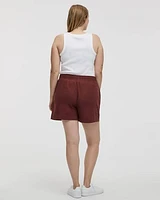 Linen Blend Shorts with Drawstring
