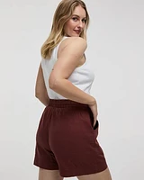 Linen Blend Shorts with Drawstring