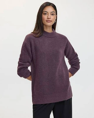 Long-Sleeve Crew-Neck Loose Sweater