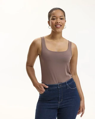 Sculpting Tank with Rounded Square Neckline