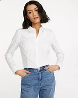 Long-Sleeve Fitted Poplin Blouse