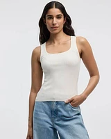 Square-Neck Ribbed Tank
