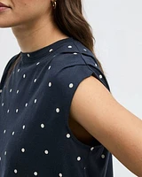 Crew-Neck T-Shirt with Bubble Hem