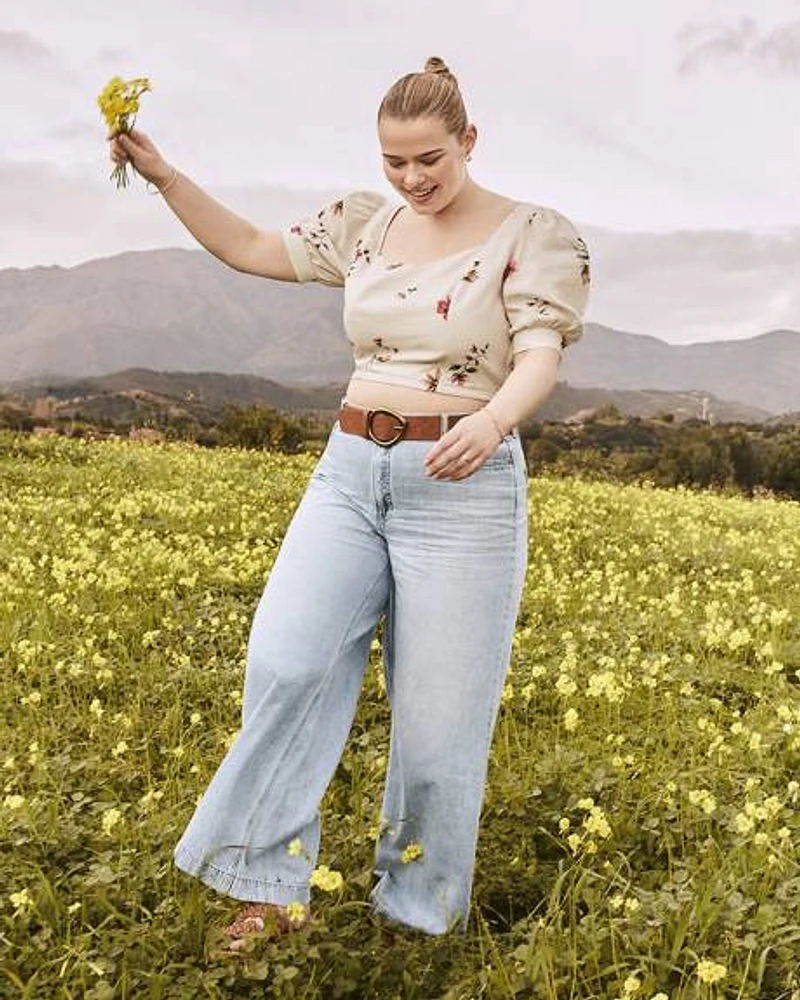 Wide-Leg High-Rise Jean