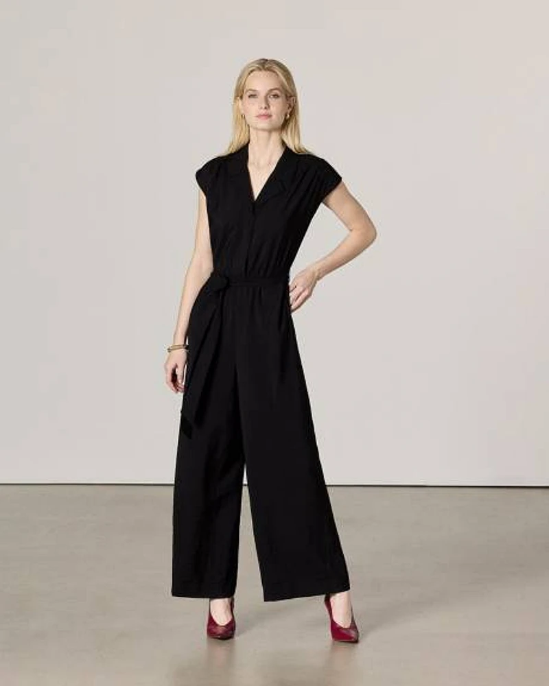 Straight-Leg Extended-Sleeve Jumpsuit