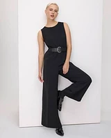 Sleeveless Jumpsuit with Wrap Detail at Back