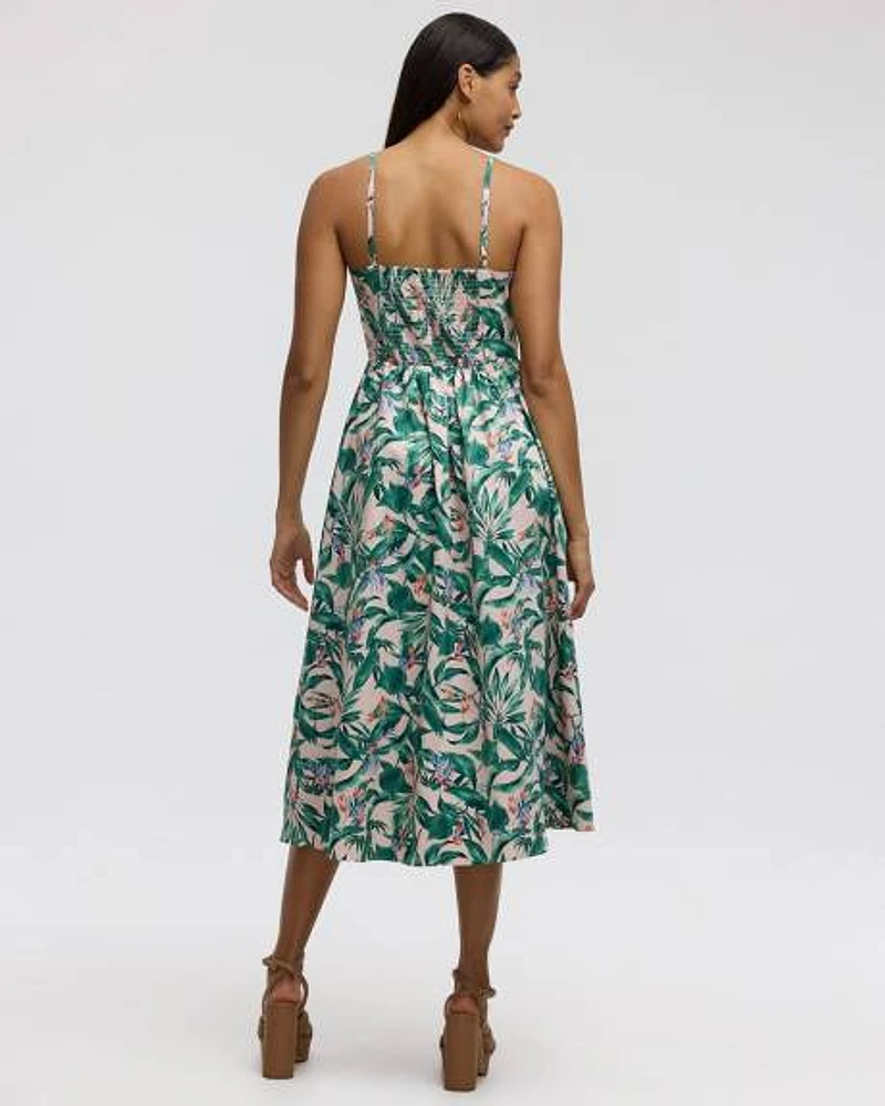 Sleeveless Midi Dress with Sweetheart Neckline