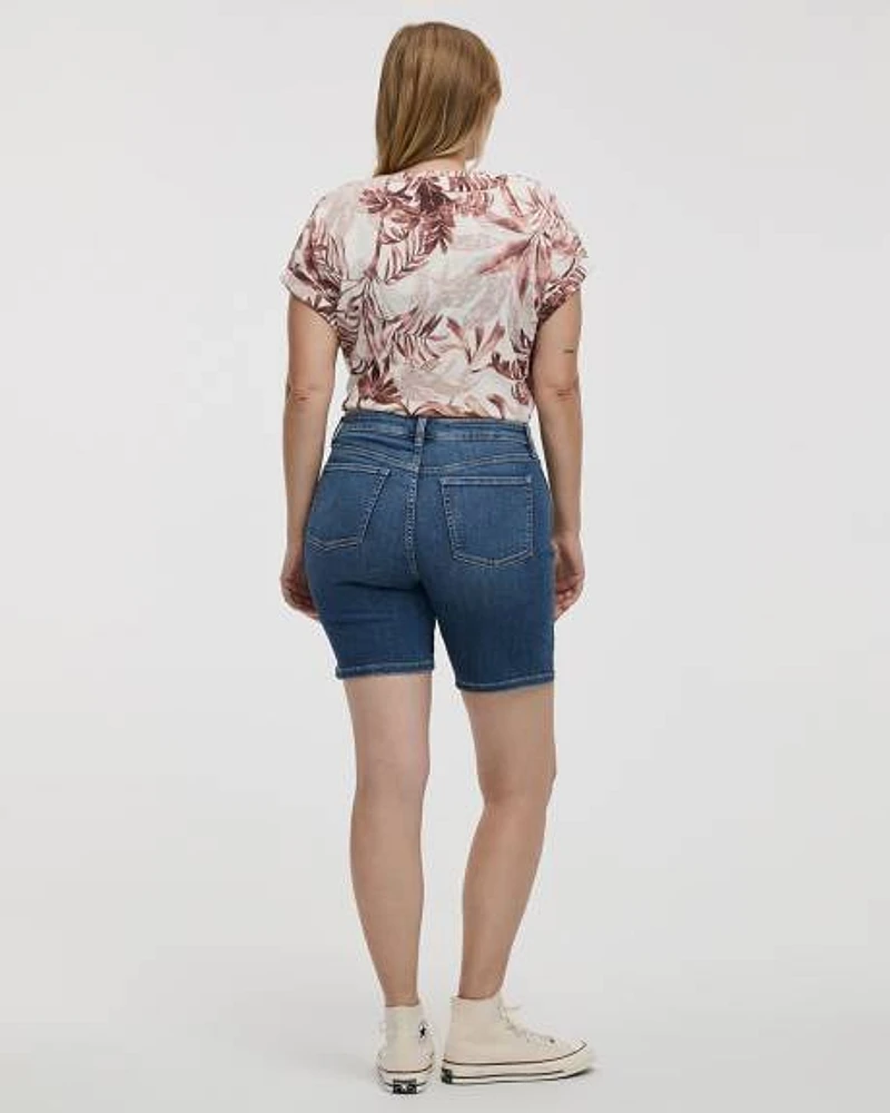 Mid-Rise Denim Bermuda