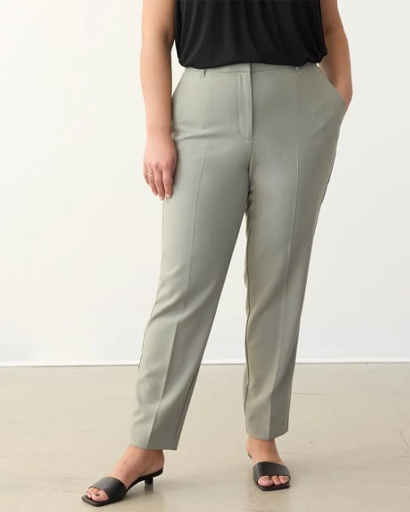 Slim-Leg High-Rise Twill Pant