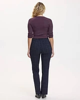 Pantalon carreauté à jambe droite et taille haute