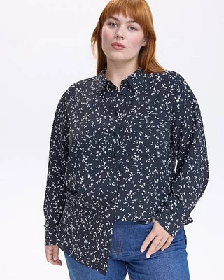 Blouse boutonnée à manches longues avec poche la poitrine