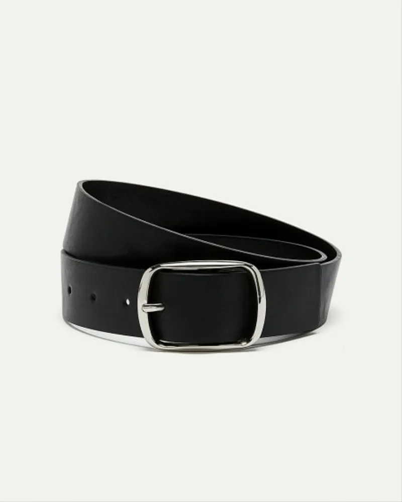 Faux Leather Belt with Round Buckle