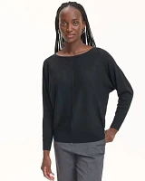 Long-Sleeve Boat-Neck Merino-Blend Sweater