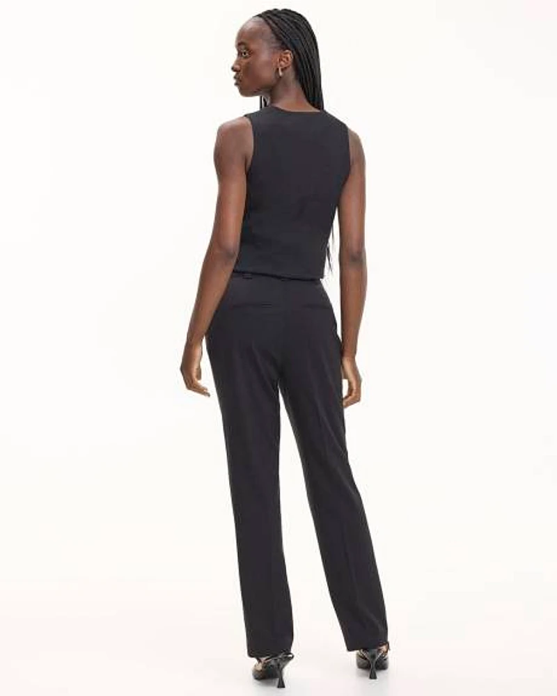 Pantalon à jambe droite et taille haute