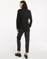 Long-Sleeve Fitted Poplin Blouse
