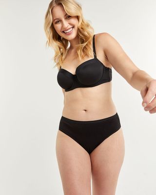 Cotton High Waist Panty with Mesh & Lace