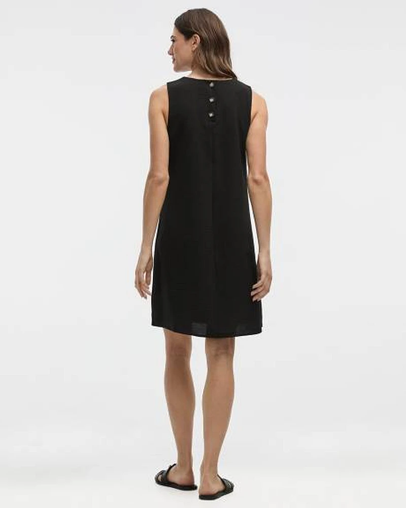 Sleeveless Crew-Neck Shift Dress