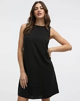 Sleeveless Crew-Neck Shift Dress