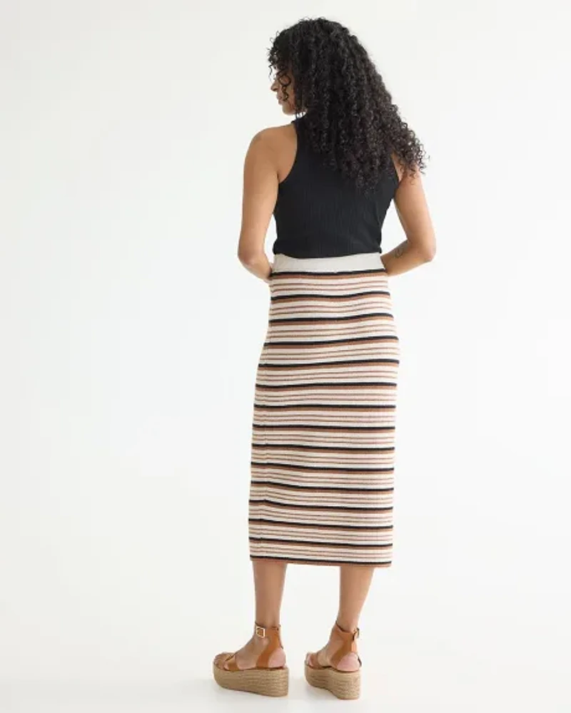 Fitted Knit Midi Skirt