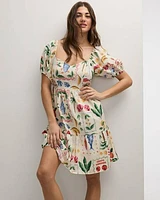 Short-Bubble-Sleeve Bustier Dress with Sweetheart Neckline