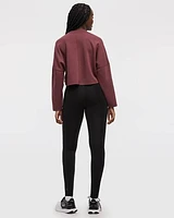 Cropped Long-Sleeve Crew-Neck Sweatshirt