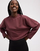 Cropped Long-Sleeve Crew-Neck Sweatshirt