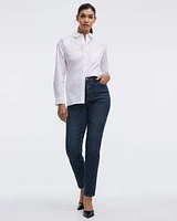 Jean taille haute à jambe étroite