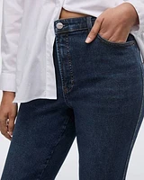 Jean taille haute à jambe étroite