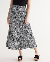 Pull-On Tiered Maxi Skirt