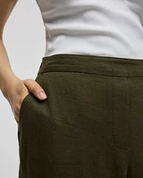 Cropped Wide-Leg Linen-Blend Pant