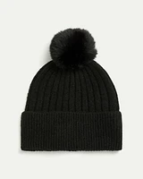 Ribbed Beanie with Pompom