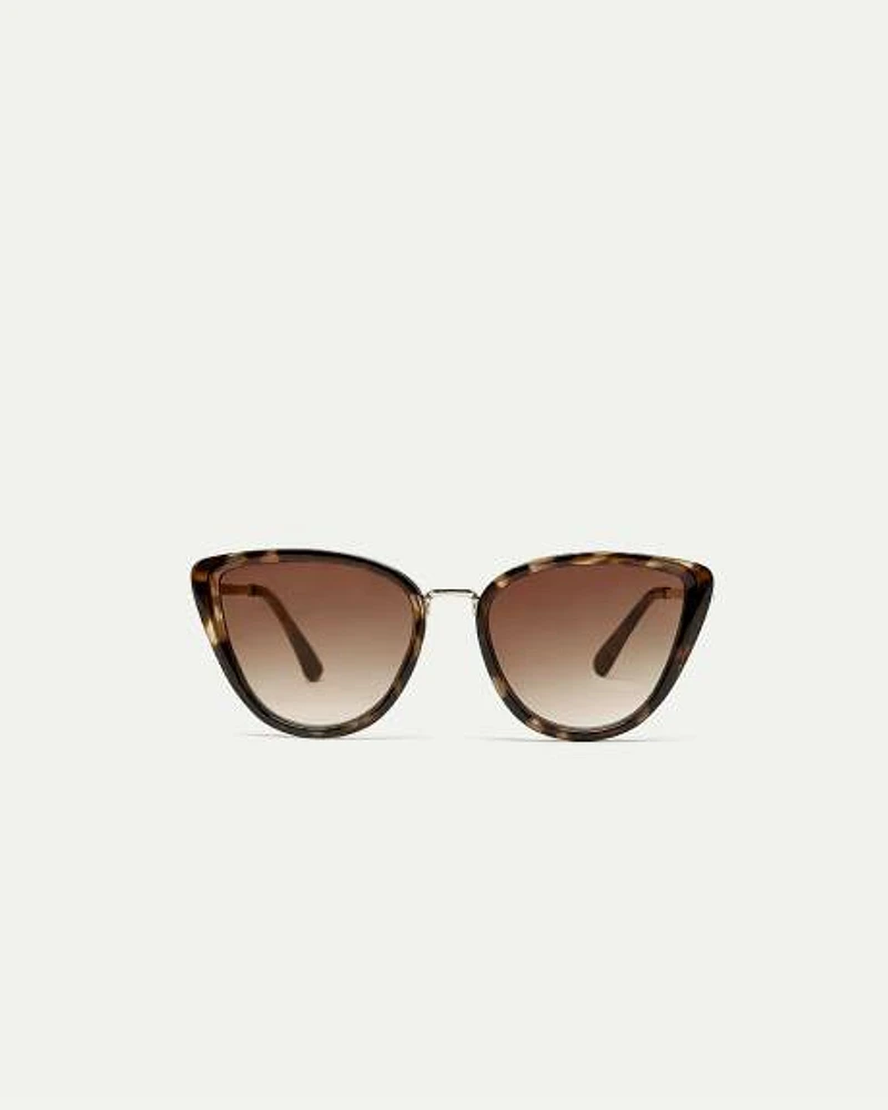Lunettes de soleil oeil de chat à motif mouchet