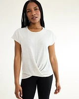 Short-Sleeve Crew-Neck Tee with Twisted Front