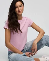 Ribbed Fitted Crew Neck T-Shirt