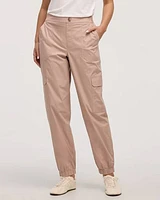 Pantalon jogger en popeline avec poches cargo