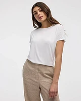 Dolman-Sleeve Boat-Neck T-Shirt