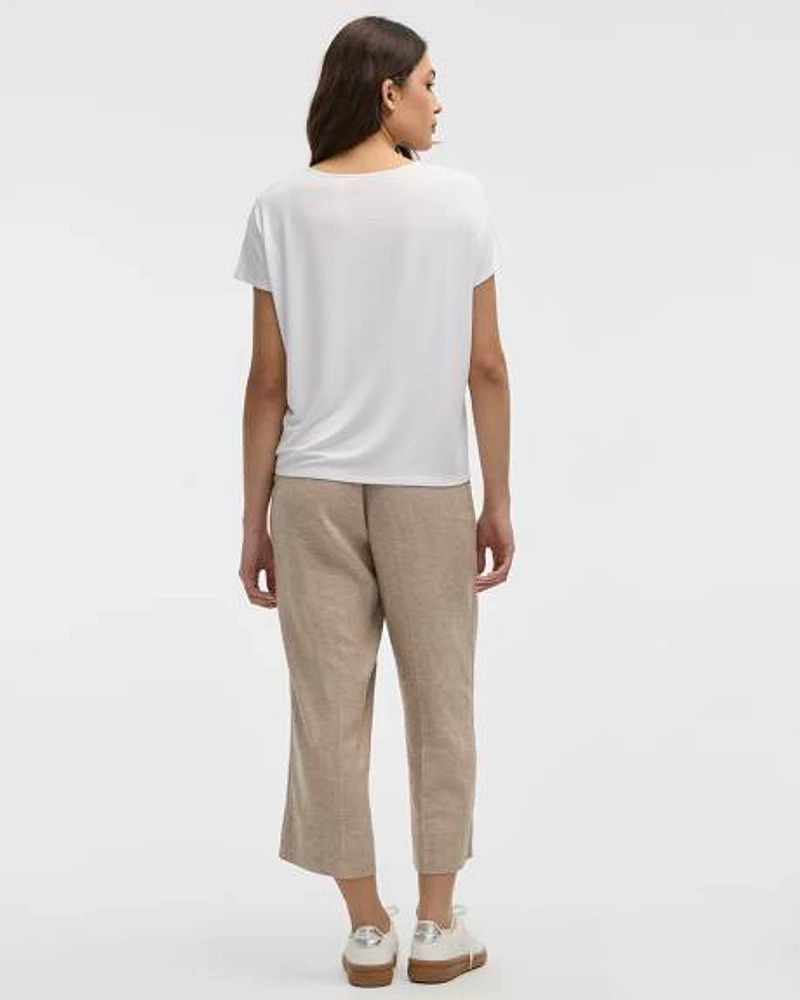 Dolman-Sleeve Boat-Neck T-Shirt