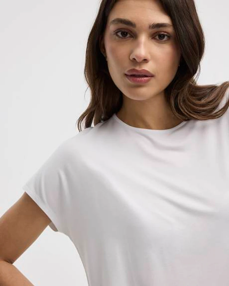 Dolman-Sleeve Boat-Neck T-Shirt