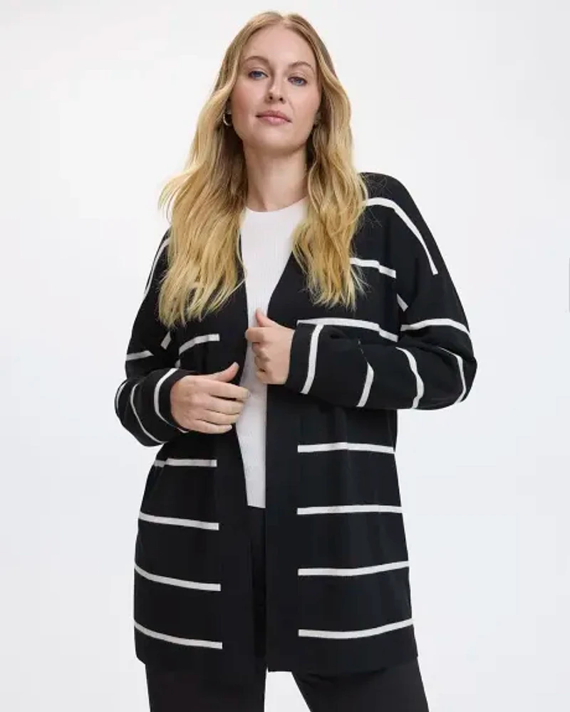 Long-Sleeve Open Cardigan