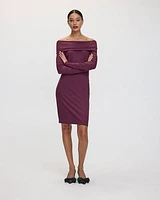 Long-Sleeve Off-the-Shoulder Bodycon Dress