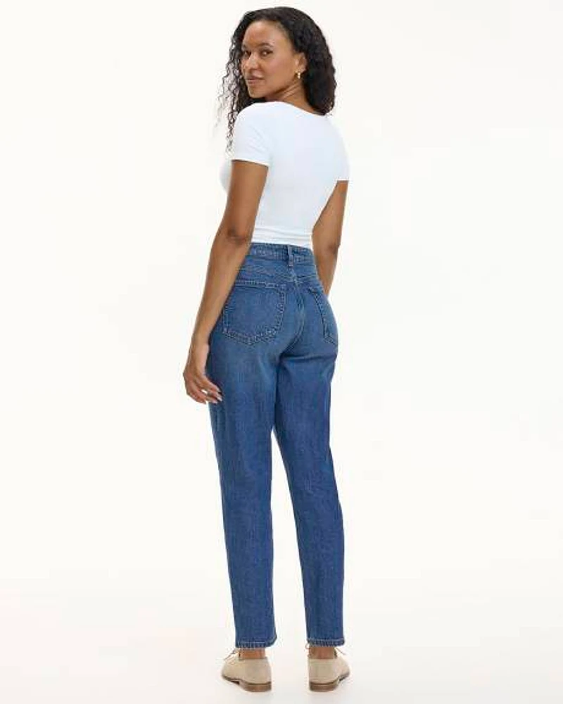 Tapered-Leg High-Rise Jean