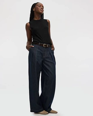 Wide-Leg Jean High-Rise with Pleats