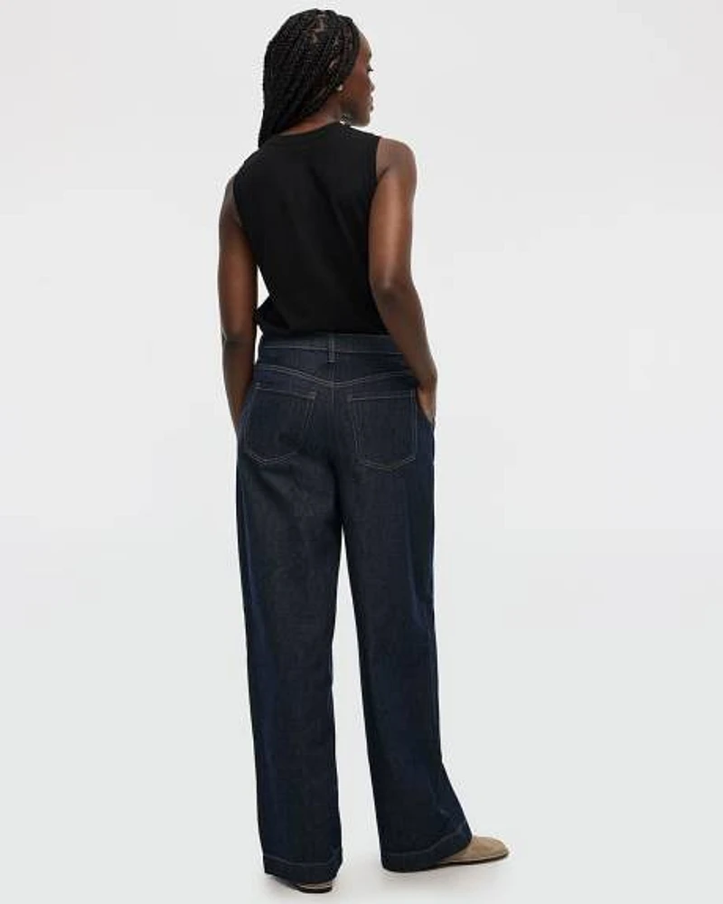 Wide-Leg Jean High-Rise with Pleats