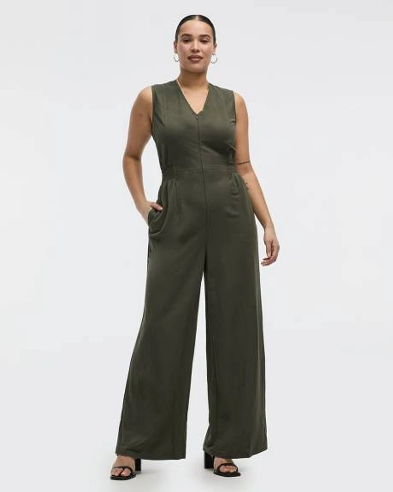 Sleeveless Straight-Leg Jumpsuit