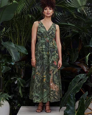 Robe maxi sans manches à col V